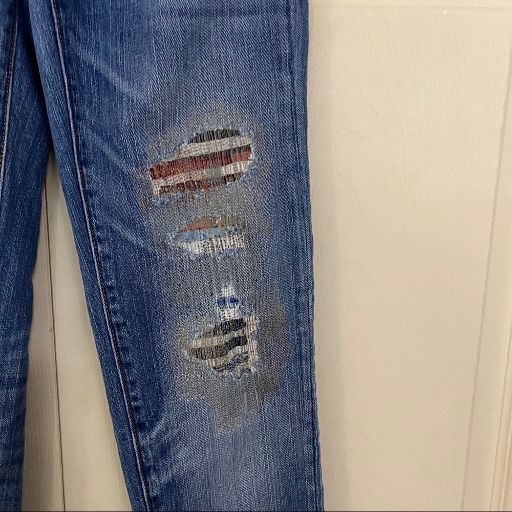 American Eagle Distressed Patchwork Skinny Jeans - image 4